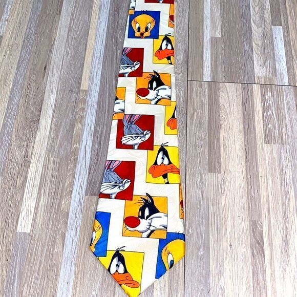 Looney tunes Mens neckties vintage Space Jam More design Bunbury handmade silk - Picture 5 of 8